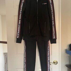 Karl Lagerfeld Black Tracksuit with Logo Accents - Brand New